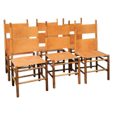 Set of 6 Vintage Kentucky Dining Chairs by Carlo Scarpa for Bernini