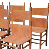 Set of 6 Vintage Kentucky Dining Chairs by Carlo Scarpa for Bernini