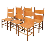 Set of 6 Vintage Kentucky Dining Chairs by Carlo Scarpa for Bernini