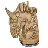 Pair of Carved Plaster Horse Head Lamps