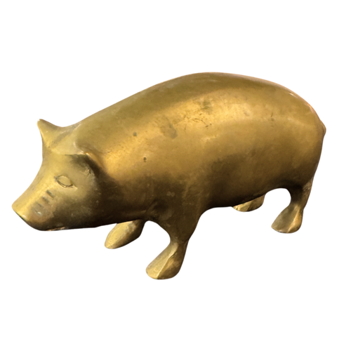 Miniature Brass Pig