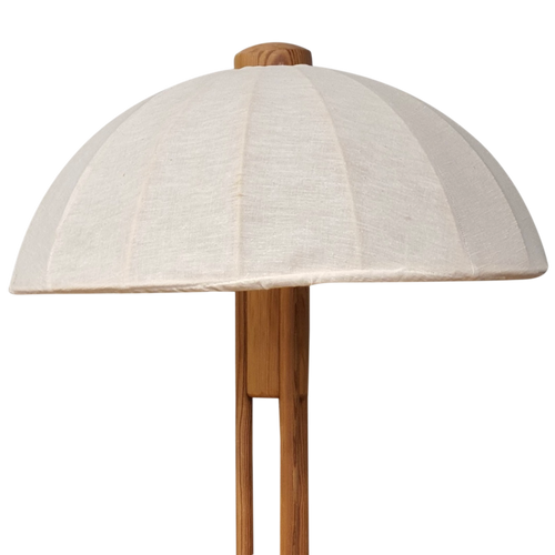 Vintage Italian Wood Base Umbrella Table Lamp