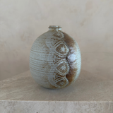 Two-Tone Lace Impressed Stoneware Vessel