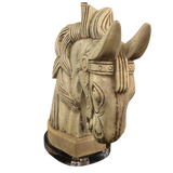 Pair of Carved Plaster Horse Head Lamps