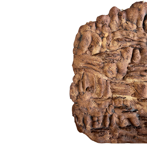 Carved Textured Relief Wall Sculpture