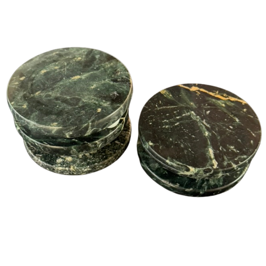 Set of 5 Green Marble Coasters