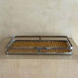 Brass Trim Woven Tray