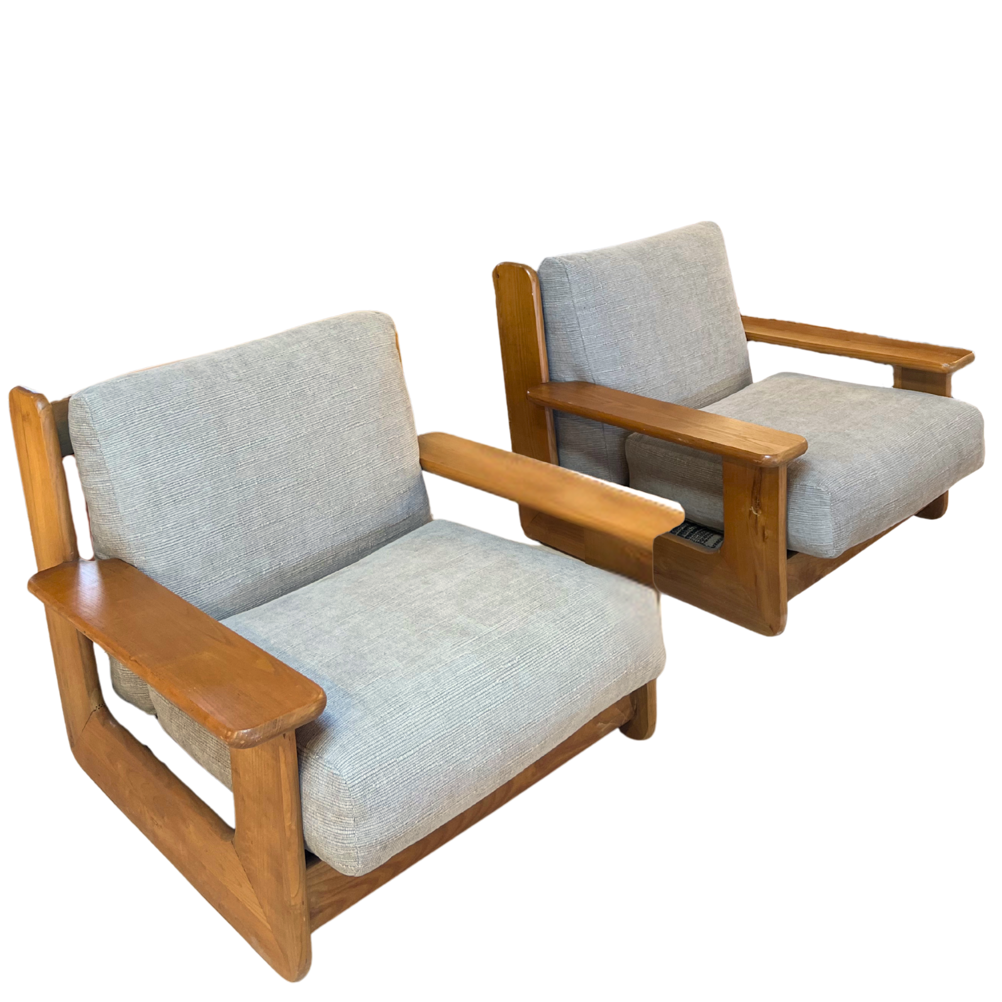 Open Frame Chair Pair of Oak Frame Lounge Chairs – Pop Up Home