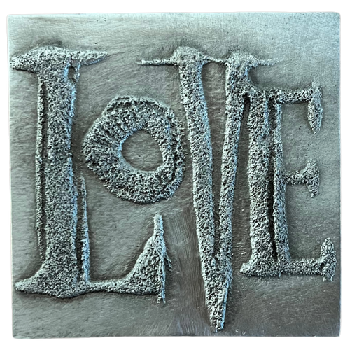 Miniature Metal 'Love' Plaque