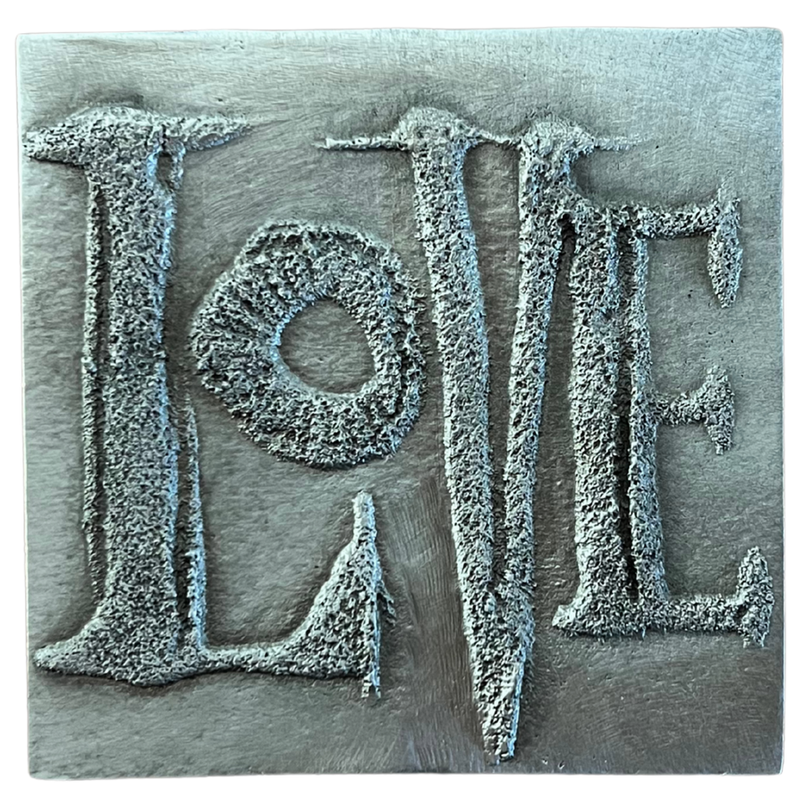Miniature Metal 'Love' Plaque