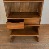 Sculptural Wood Bookcase with Geometric Details