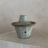 Sage Speckled Ceramic Lidded Vessel