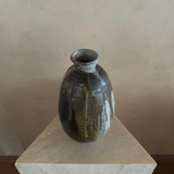 Earthtoned Curved Drip Glaze Studio Pottery