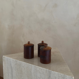 Trio of Wooden Cannisters