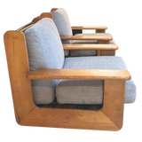 Pair of Oak Frame Lounge Chairs