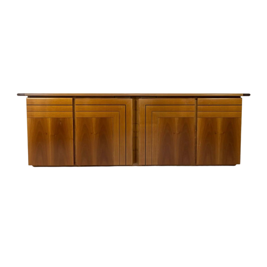 Ebony Inlayed 1970's 4 Door Credenza