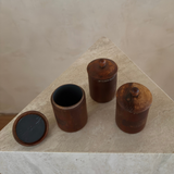 Trio of Wooden Cannisters