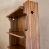 Sculptural Wood Bookcase with Geometric Details