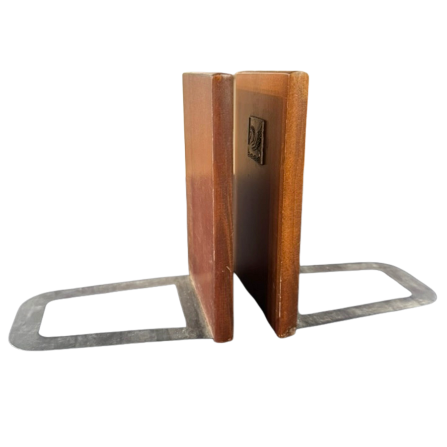 Pair of Walnut Crest Bookends