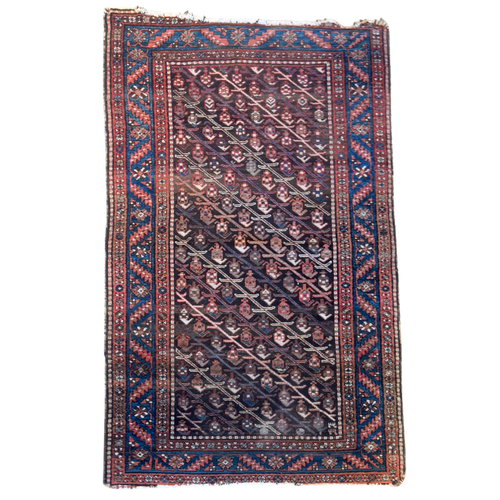 Vintage Rust and Indigo Persian Malayer Rug