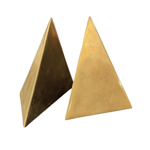 Pair of Geometric Brass Bookends
