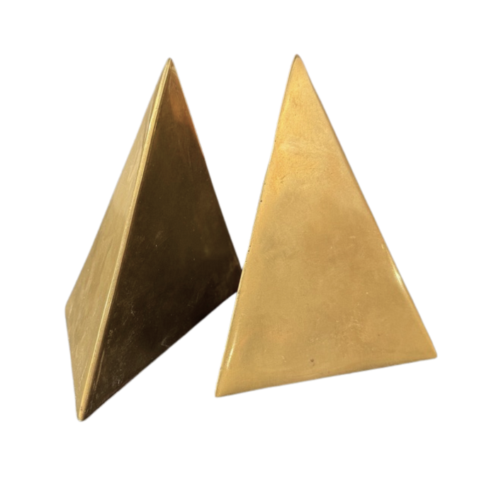 Pair of Geometric Brass Bookends