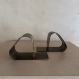 Pair of Bent Brass and Copper Bookends