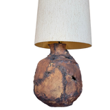 Large Textured Ceramic Table Lamp with Textured Shade