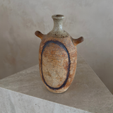 Rust Textured Studio Pottery Amphora Handle Vase