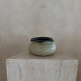 Rustic Studio Pottery Vessel With Scalloped Trim