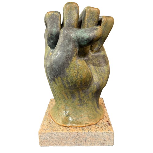 Patinated Bronze Hand Sculpture