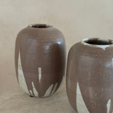 Taupe and Cream Drip Vessels