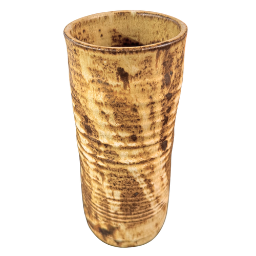 Textured Tan Ceramic Vase