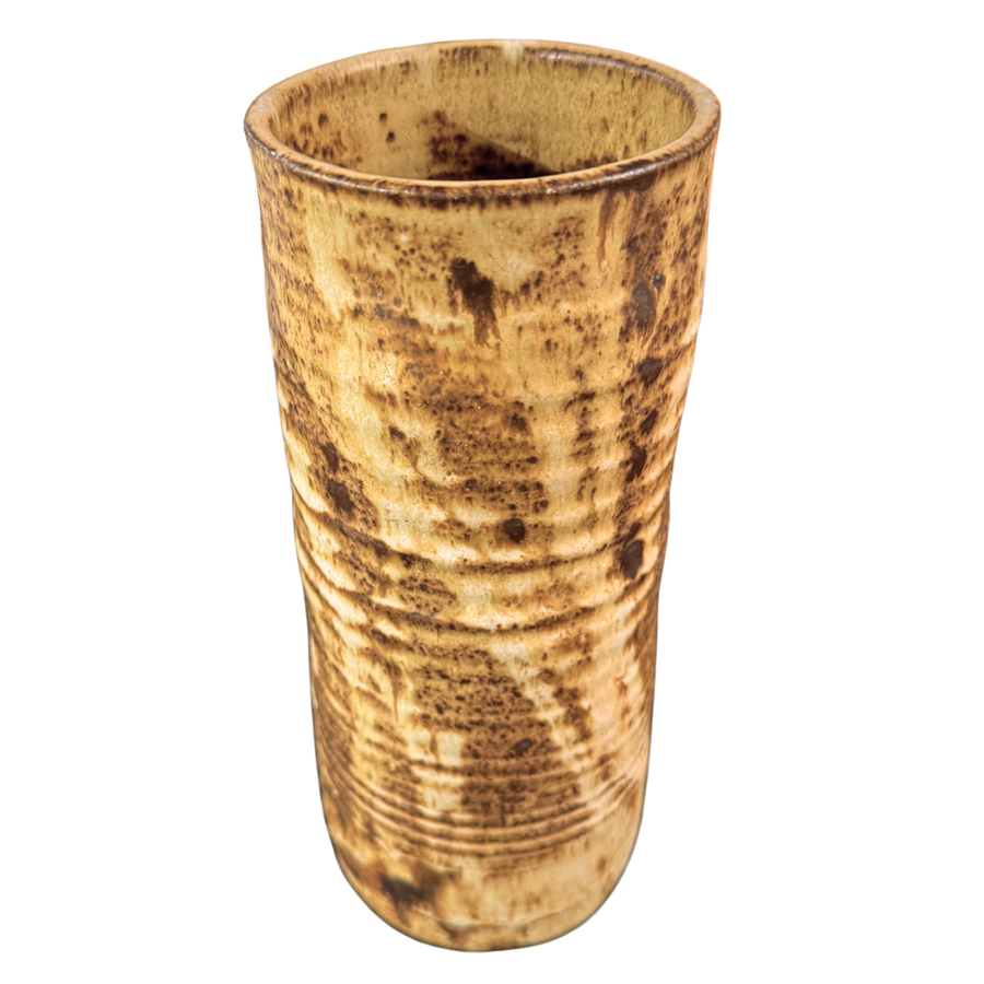 Textured Tan Ceramic Vase