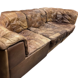 3 Piece Caramel Leather 'DS-11' Patchwork Sofa by De Sede