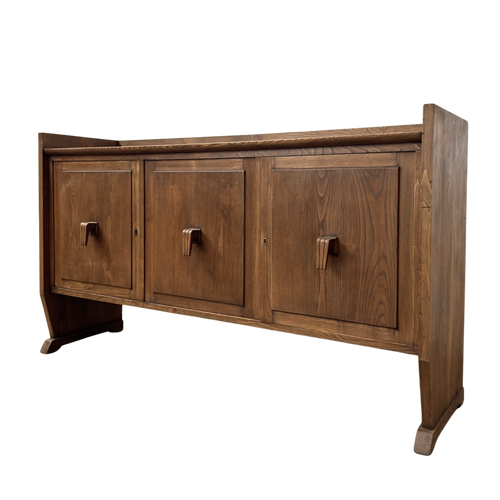 Aged French Oak Three Door Sideboard