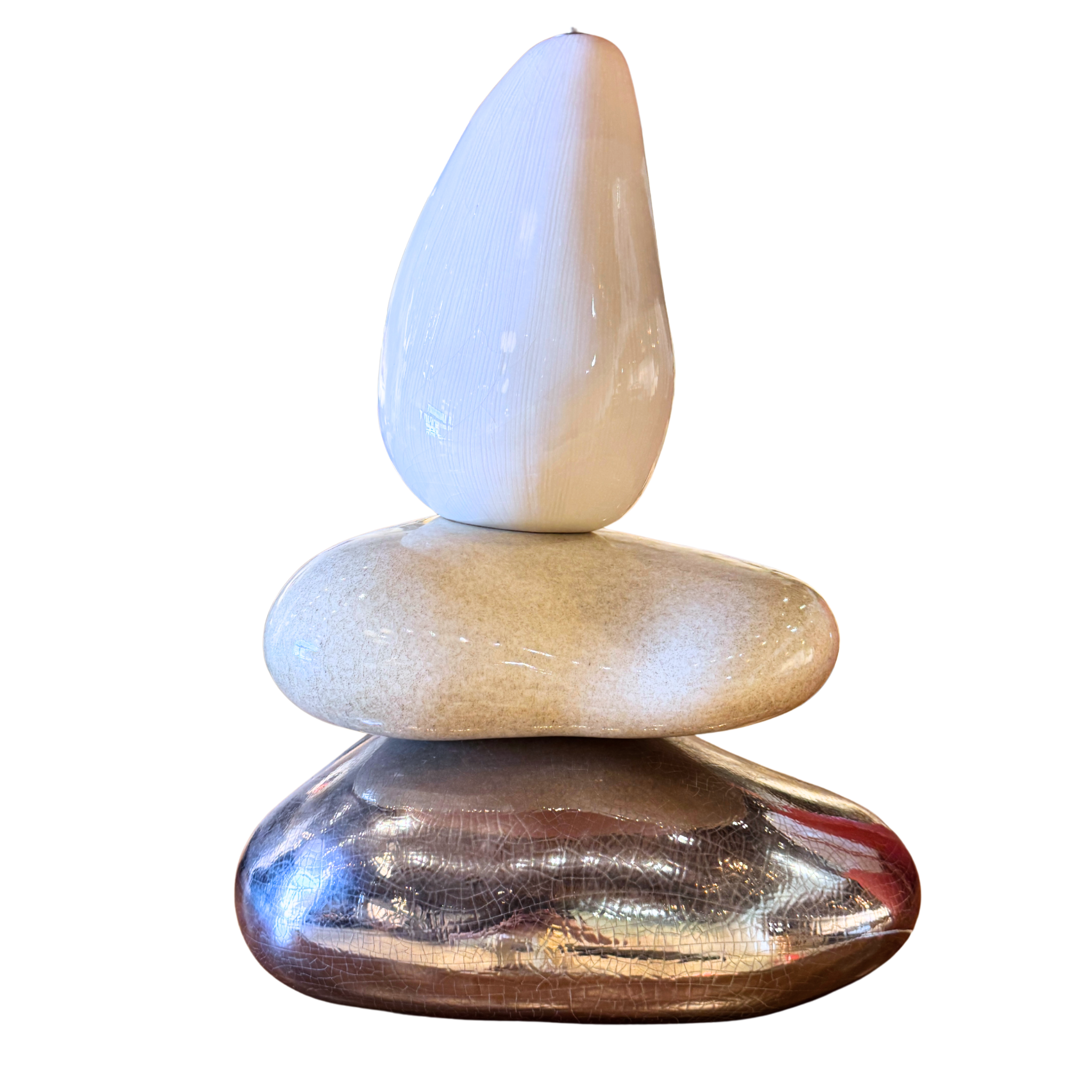 Vintage Multi Texture Pebble Table Lamp by Francois Chatain