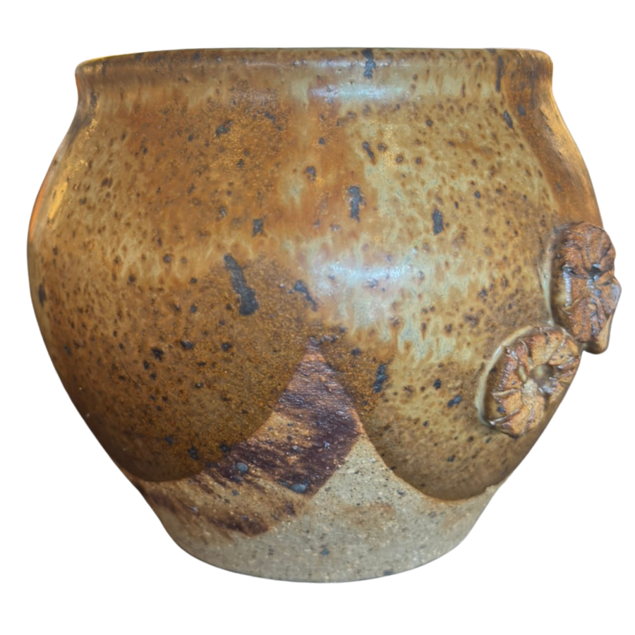 Speckled Ochre Studio Pottery Vase