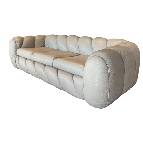 Rare 'Candy' Sofa by Vivai Del Sud, 1980s in Classic Tan Leather, Italy 1980’s