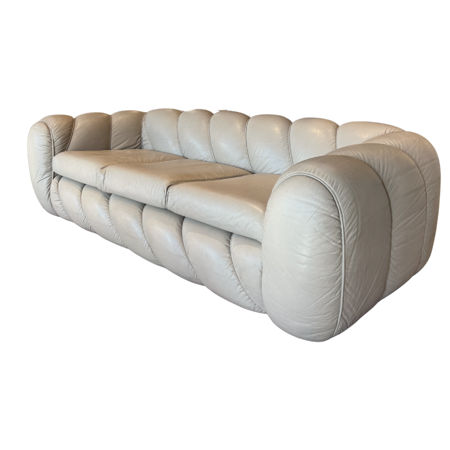 Rare 'Candy' Sofa by Vivai Del Sud, 1980s in Classic Tan Leather, Italy 1980’s