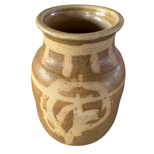 Studio Ceramic Vase with Brushwork Design