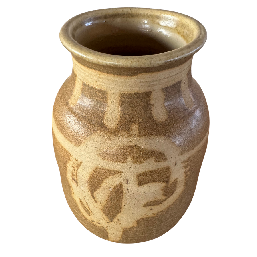 Studio Ceramic Vase with Brushwork Design