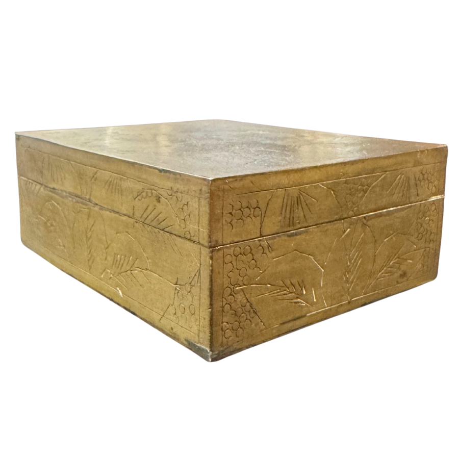 Brass Box with Floral Motif