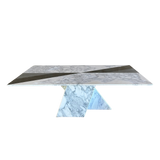 Sculptural Marble and Stone Inlay Coffee Table