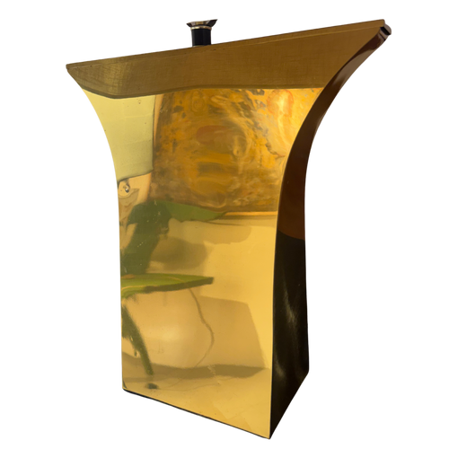 Pair of Sculptural Polished Brass Table Lamps