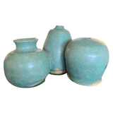 Trio of Teal Studio Ceramic Bud Vases