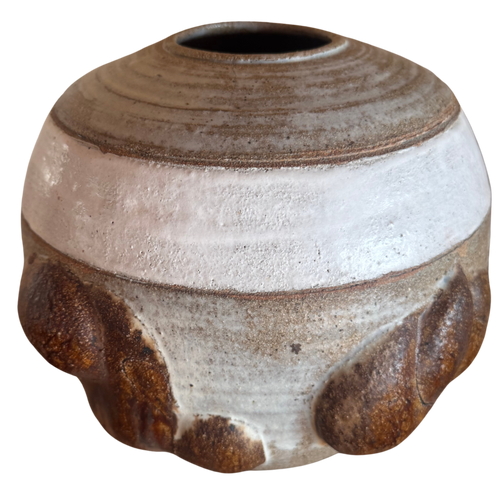 Crested Stoneware Vessel