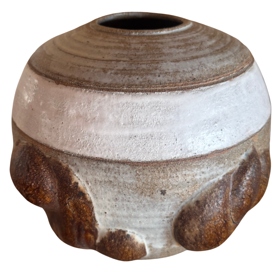 Crested Stoneware Vessel