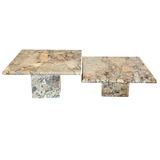 Pair of Italian Breccia Marble Nesting Tables