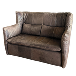 Vintage Chocolate Leather High Back De Sede Loveseat